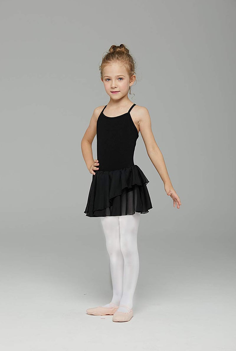 MdnMd Black Toddler Girls Dance Leotard with Ballet Tutu Skirt Ballerina Outfit Dress Camisole (Age 4-6 / 4t,5t) - Image 2